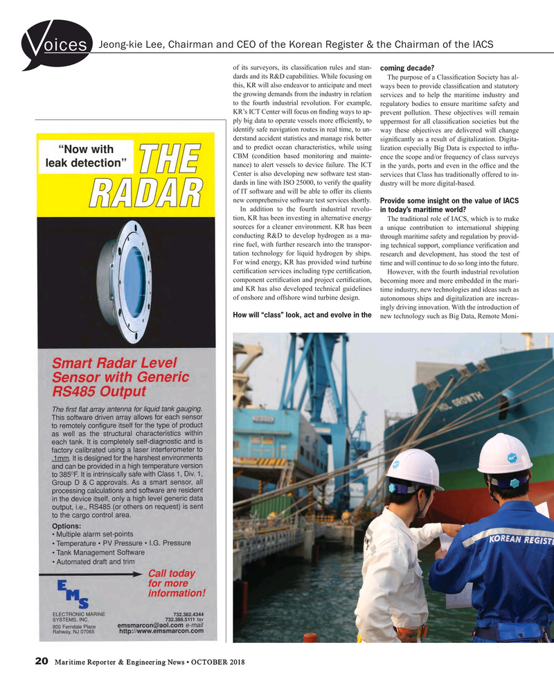 Maritime Reporter Magazine, page 20,  Oct 2018