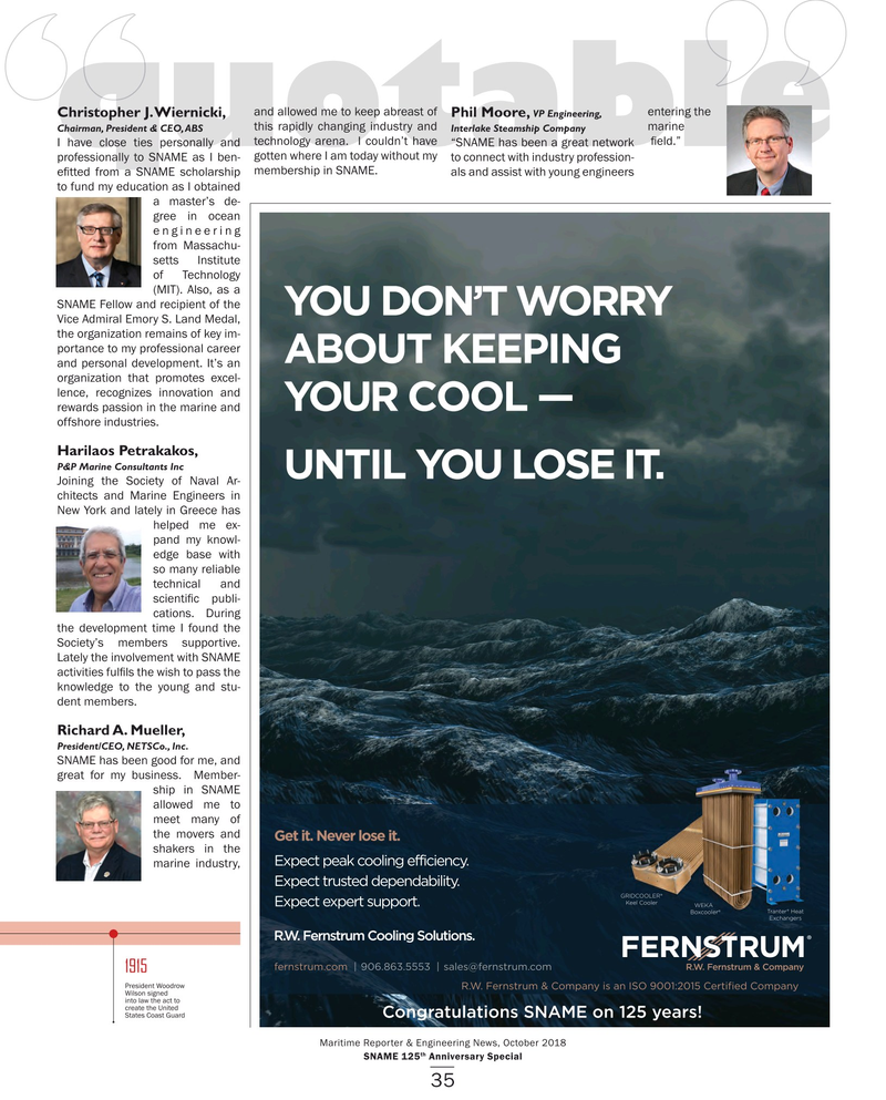Maritime Reporter Magazine, page 35,  Oct 2018