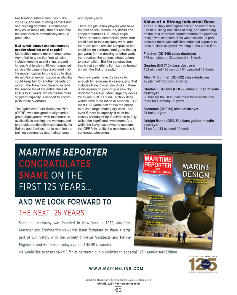 Maritime Reporter Magazine, page 63,  Oct 2018