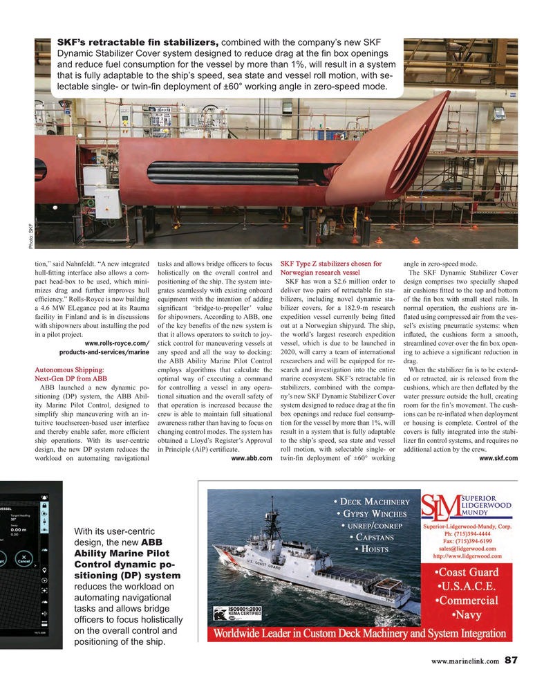 Maritime Reporter Magazine, page 87,  Oct 2018