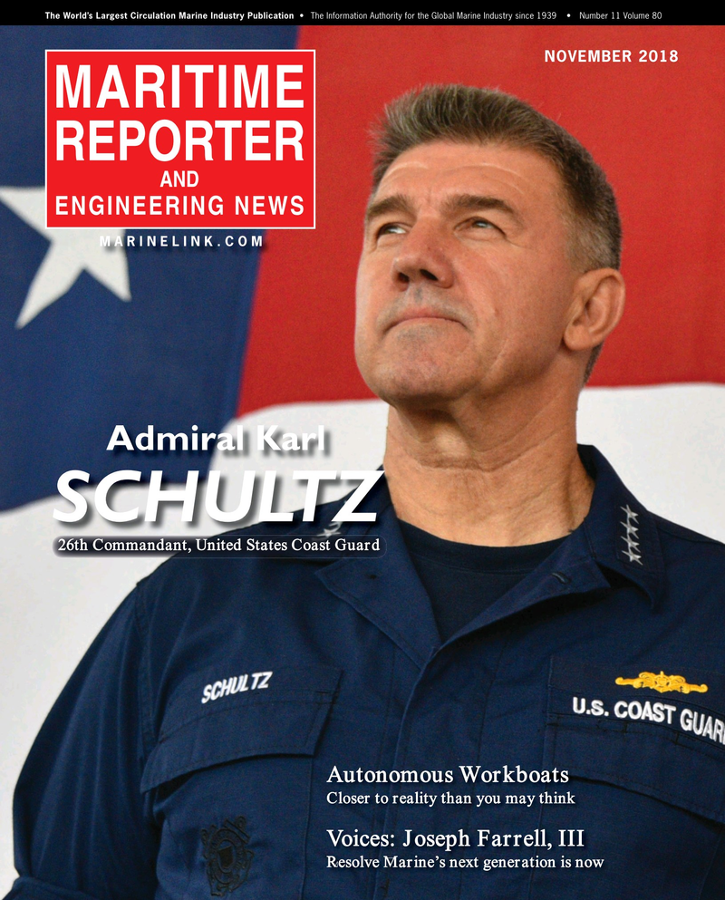 Maritime Reporter Magazine Cover Nov 2018 - Workboat Edition