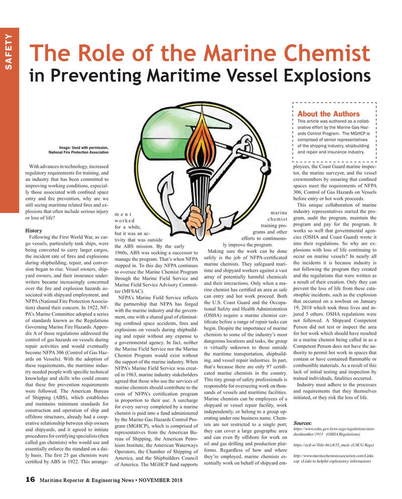 Maritime Reporter Magazine, page 16,  Nov 2018