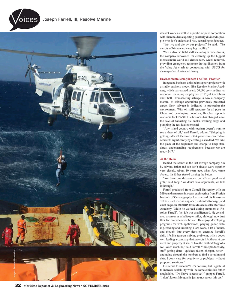 Maritime Reporter Magazine, page 32,  Nov 2018