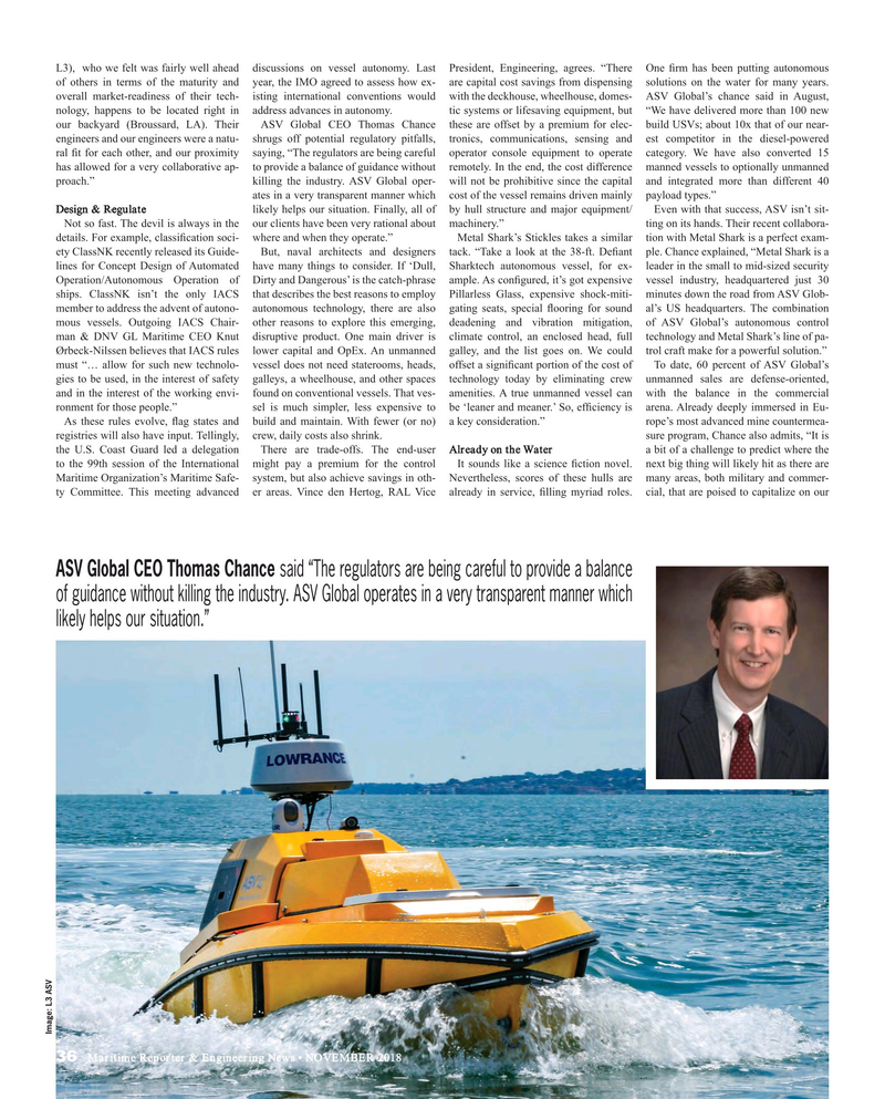 Maritime Reporter Magazine, page 36,  Nov 2018