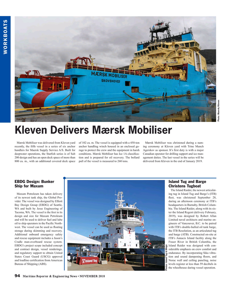 Maritime Reporter Magazine, page 94,  Nov 2018