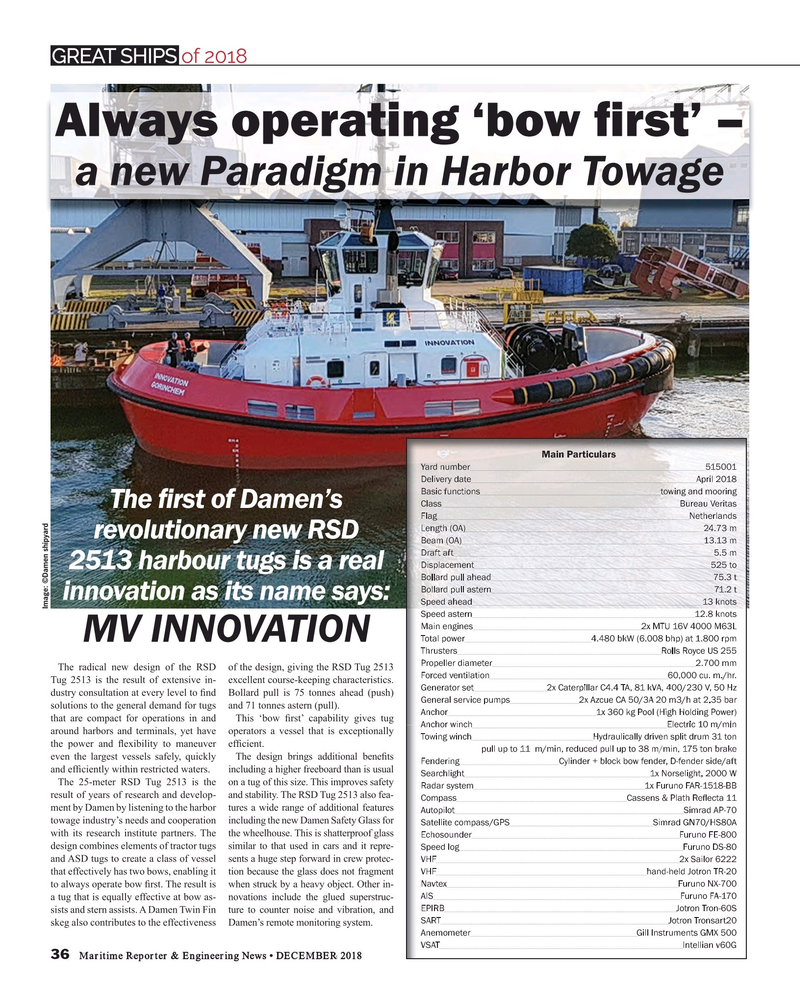 Maritime Reporter Magazine, page 36,  Dec 2018