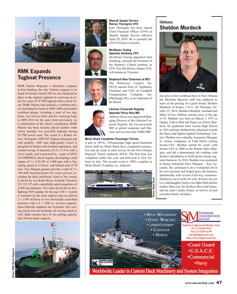 Maritime Reporter Magazine, page 47,  Dec 2018