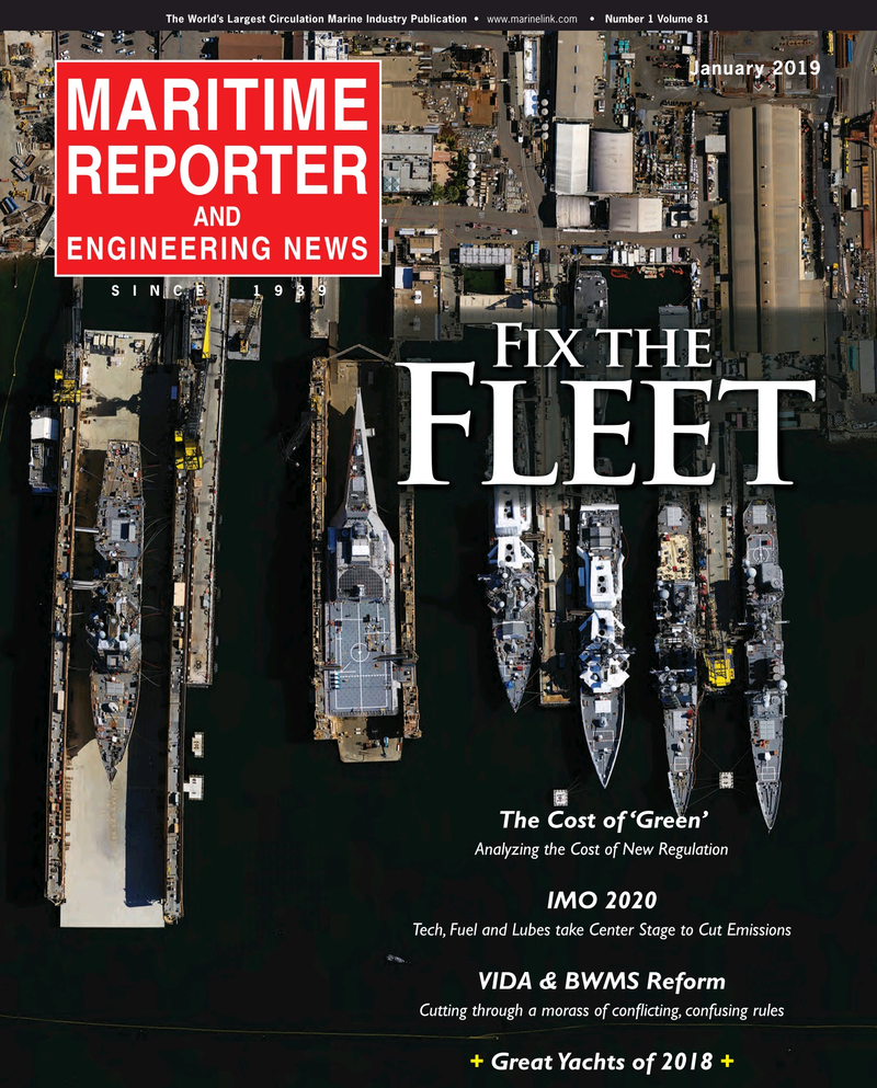 Maritime Reporter Magazine Cover Jan 2019 - Ship Repair & Conversion: The Shipyards