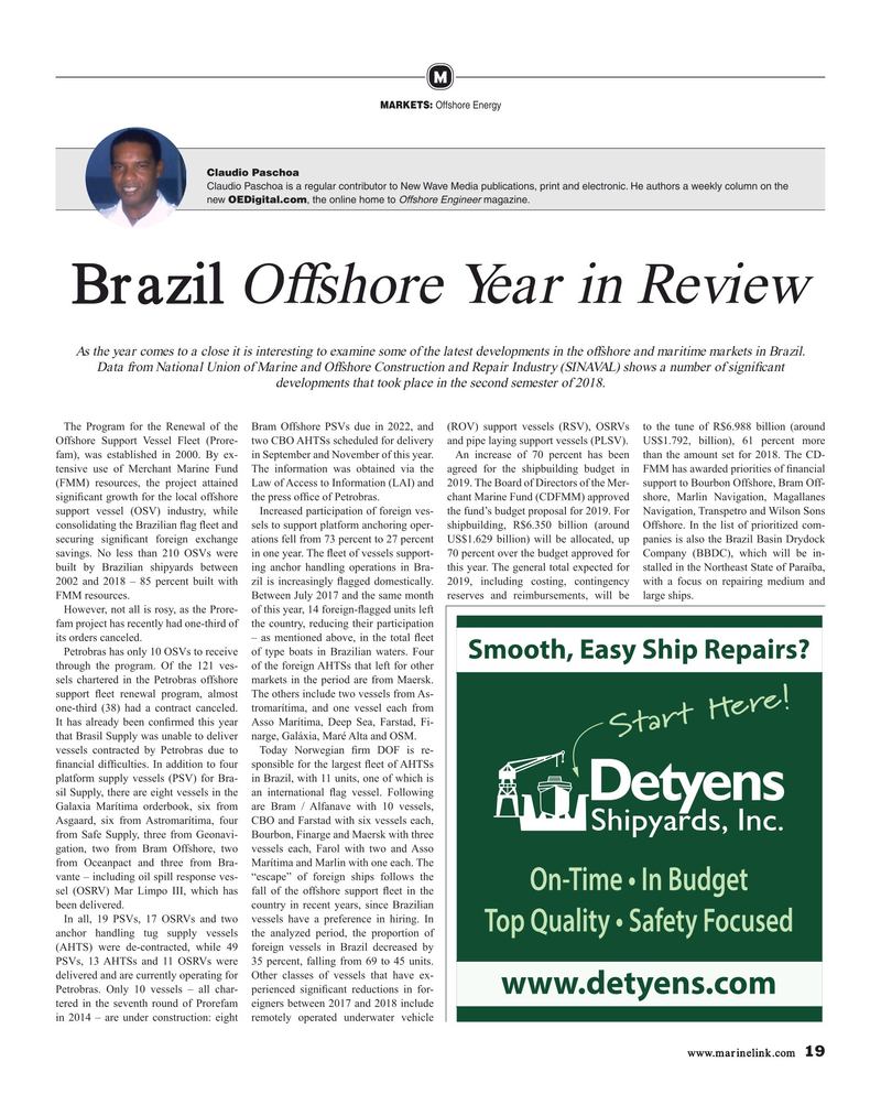 Maritime Reporter Magazine, page 19,  Jan 2019