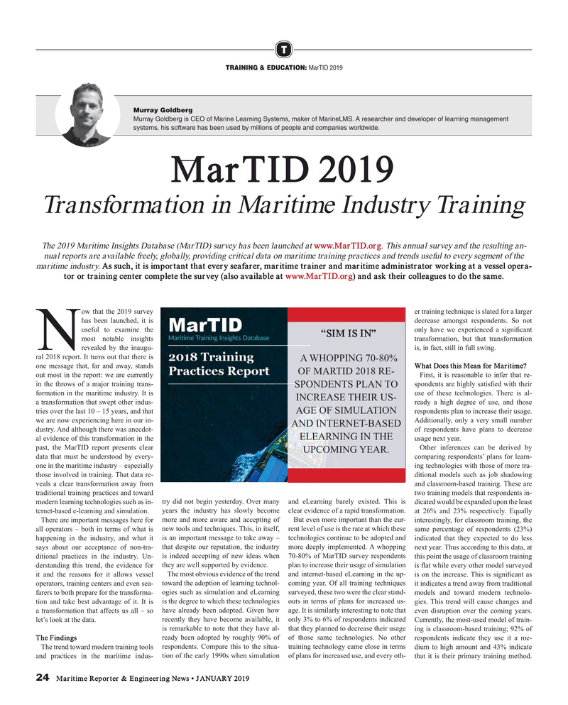 Maritime Reporter Magazine, page 24,  Jan 2019