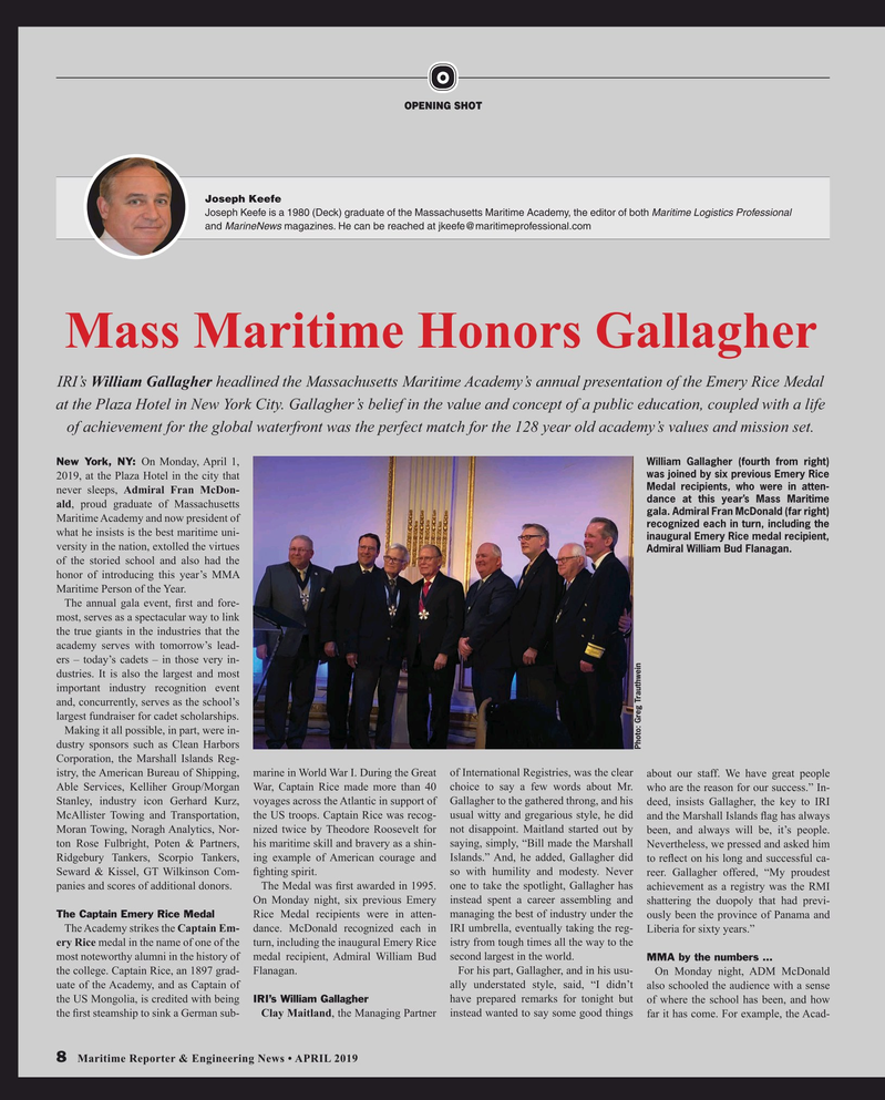 Maritime Reporter Magazine, page 8,  Apr 2019