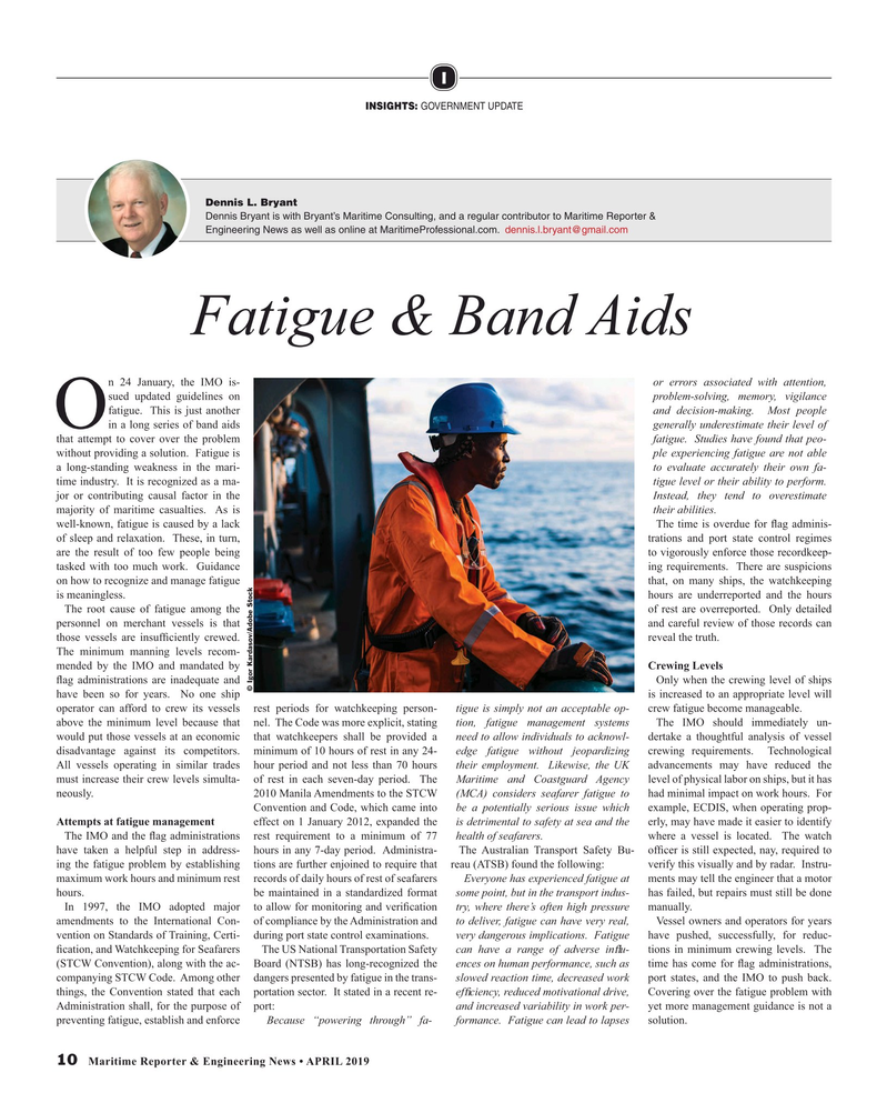 Maritime Reporter Magazine, page 10,  Apr 2019