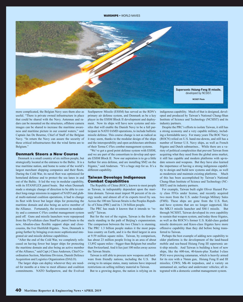 Maritime Reporter Magazine, page 40,  Apr 2019