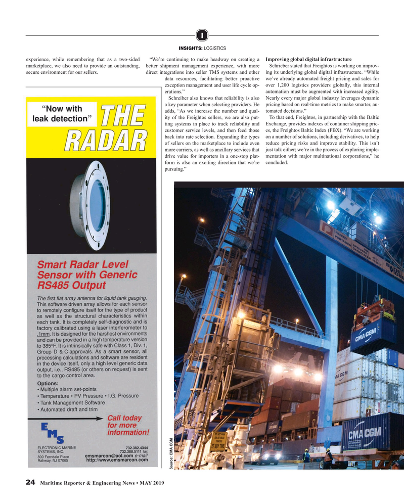 Maritime Reporter Magazine, page 24,  May 2019