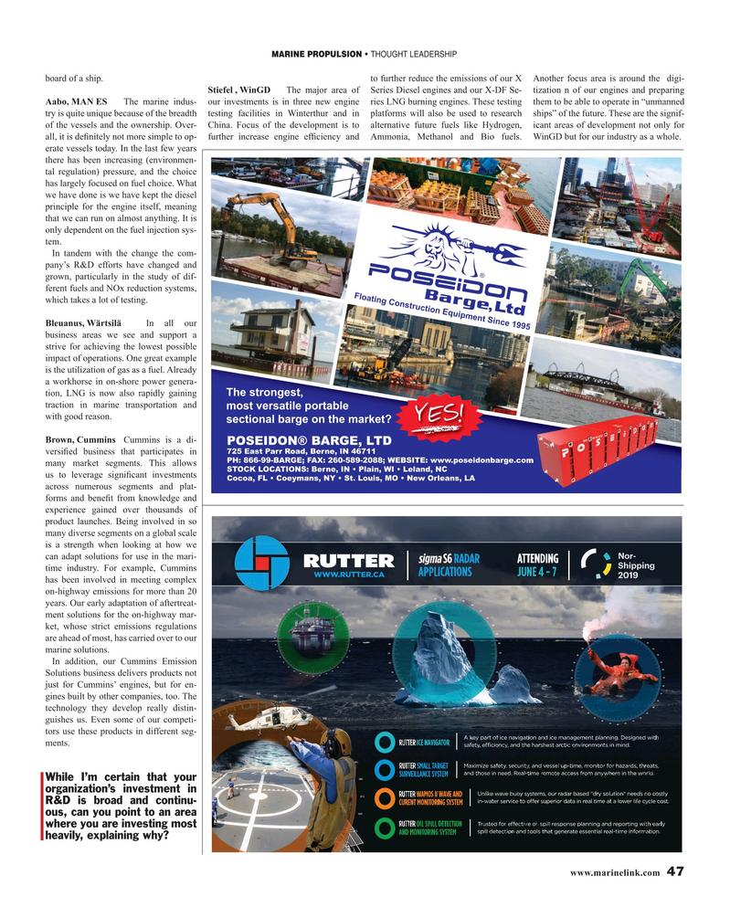 Maritime Reporter Magazine, page 47,  May 2019