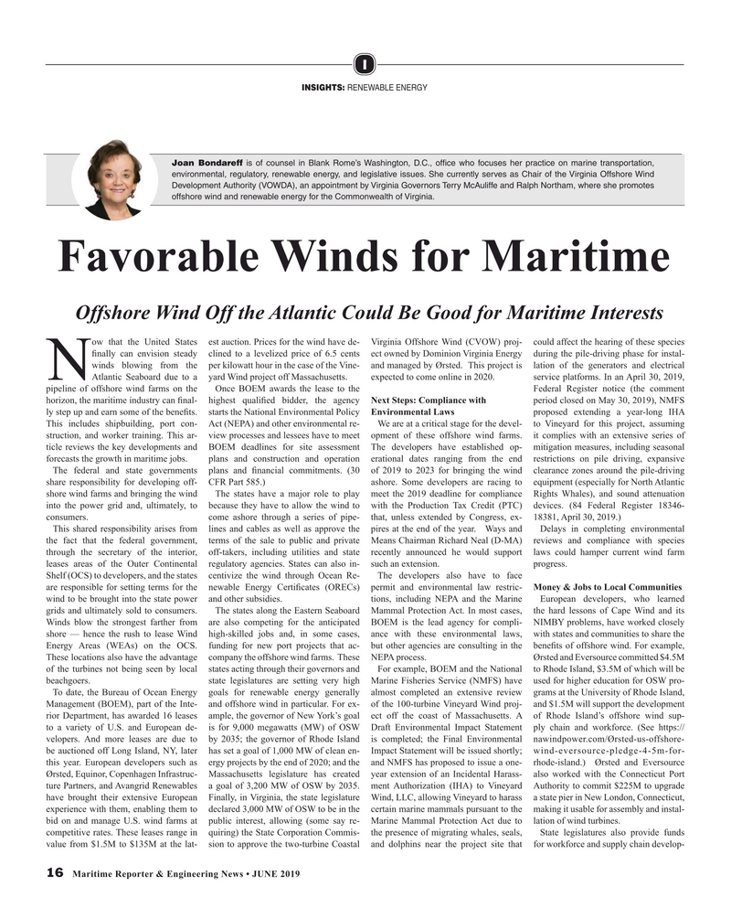 Maritime Reporter Magazine, page 16,  Jun 2019