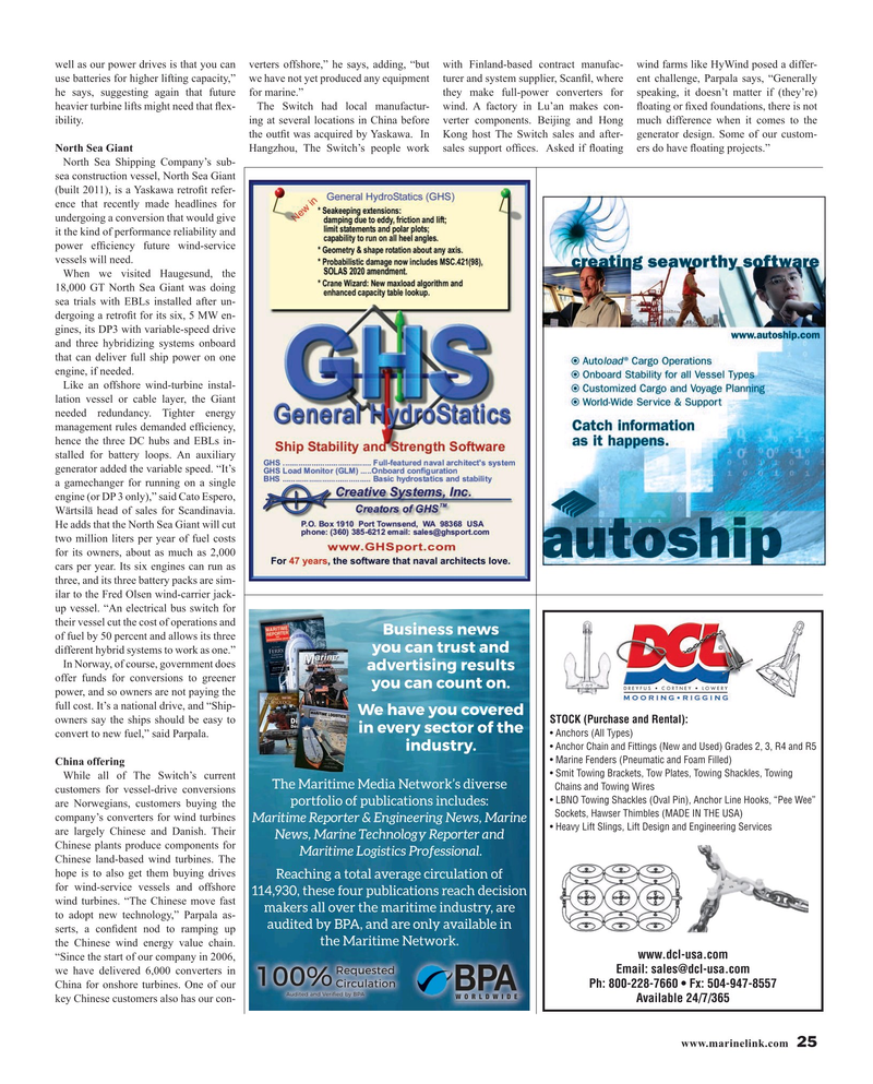 Maritime Reporter Magazine, page 25,  Jul 2019