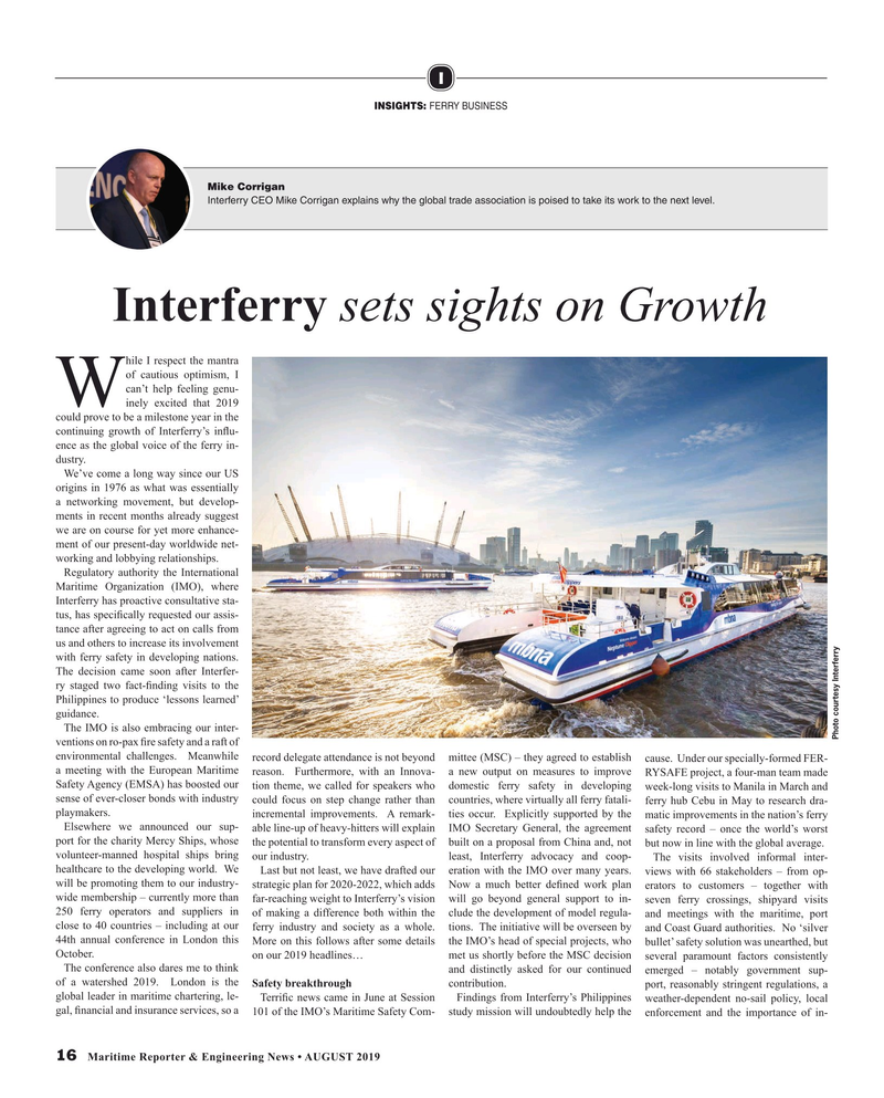 Maritime Reporter Magazine, page 16,  Aug 2019