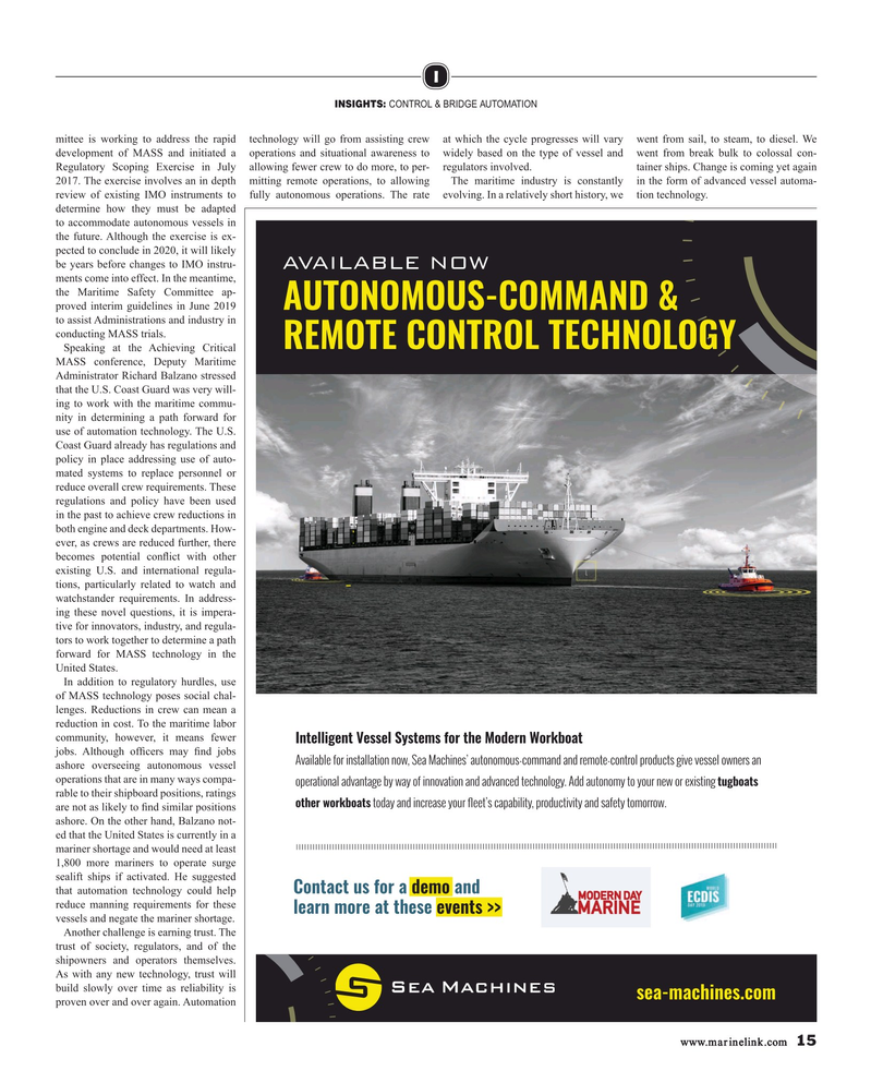 Maritime Reporter Magazine, page 15,  Sep 2019