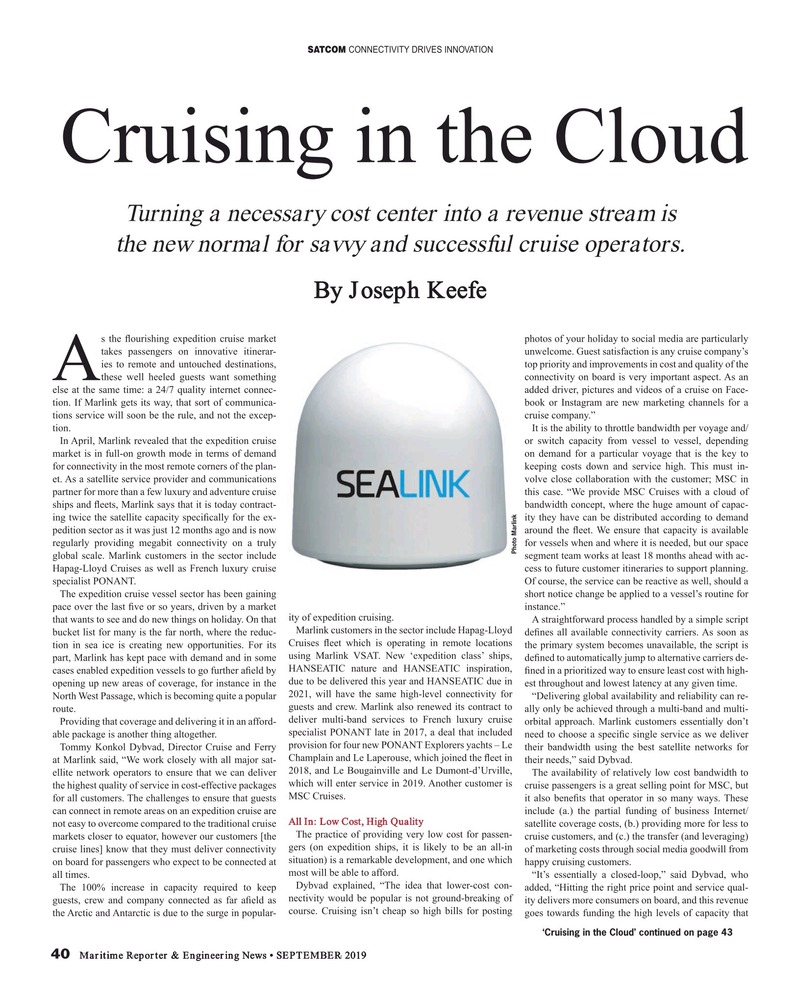 Maritime Reporter Magazine, page 40,  Sep 2019