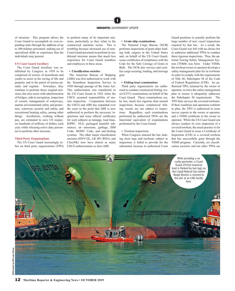 Maritime Reporter Magazine, page 12,  Oct 2019