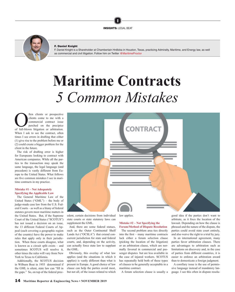 Maritime Reporter Magazine, page 14,  Nov 2019