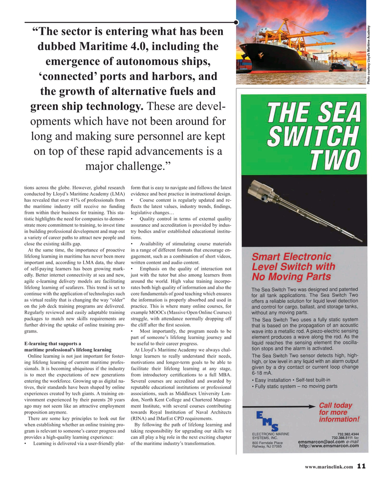 Maritime Reporter Magazine, page 11,  Dec 2019