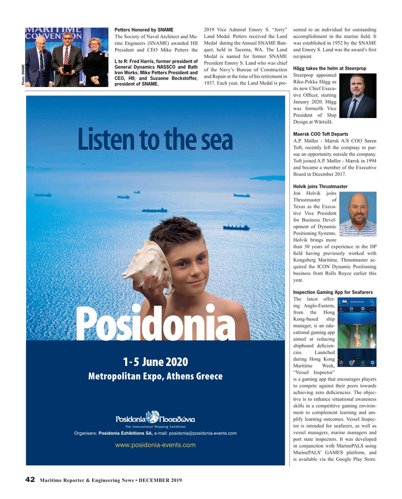 Maritime Reporter Magazine, page 42,  Dec 2019