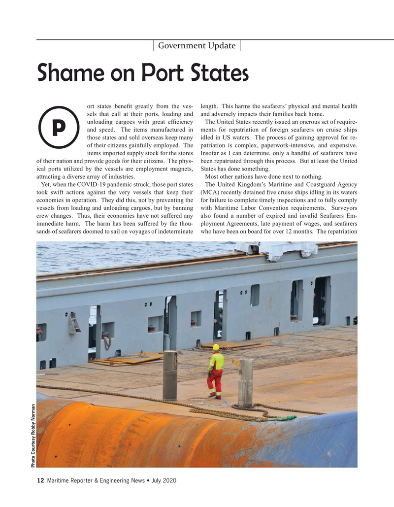 Maritime Reporter Magazine, page 12,  Jul 2020
