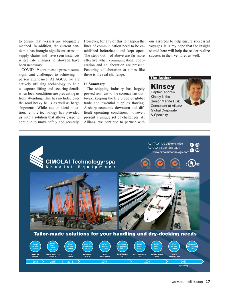 Maritime Reporter Magazine, page 17,  Aug 2020