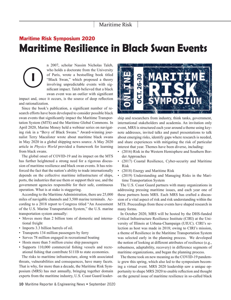 Maritime Reporter Magazine, page 10,  Sep 2020