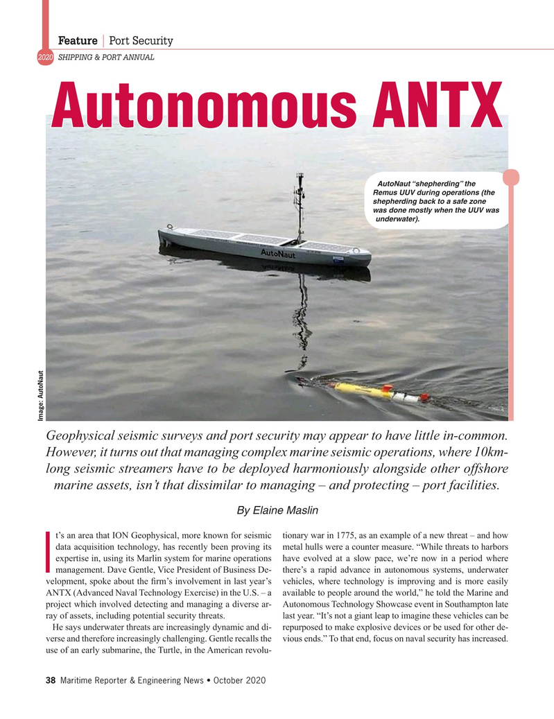 Maritime Reporter Magazine, page 38,  Oct 2020