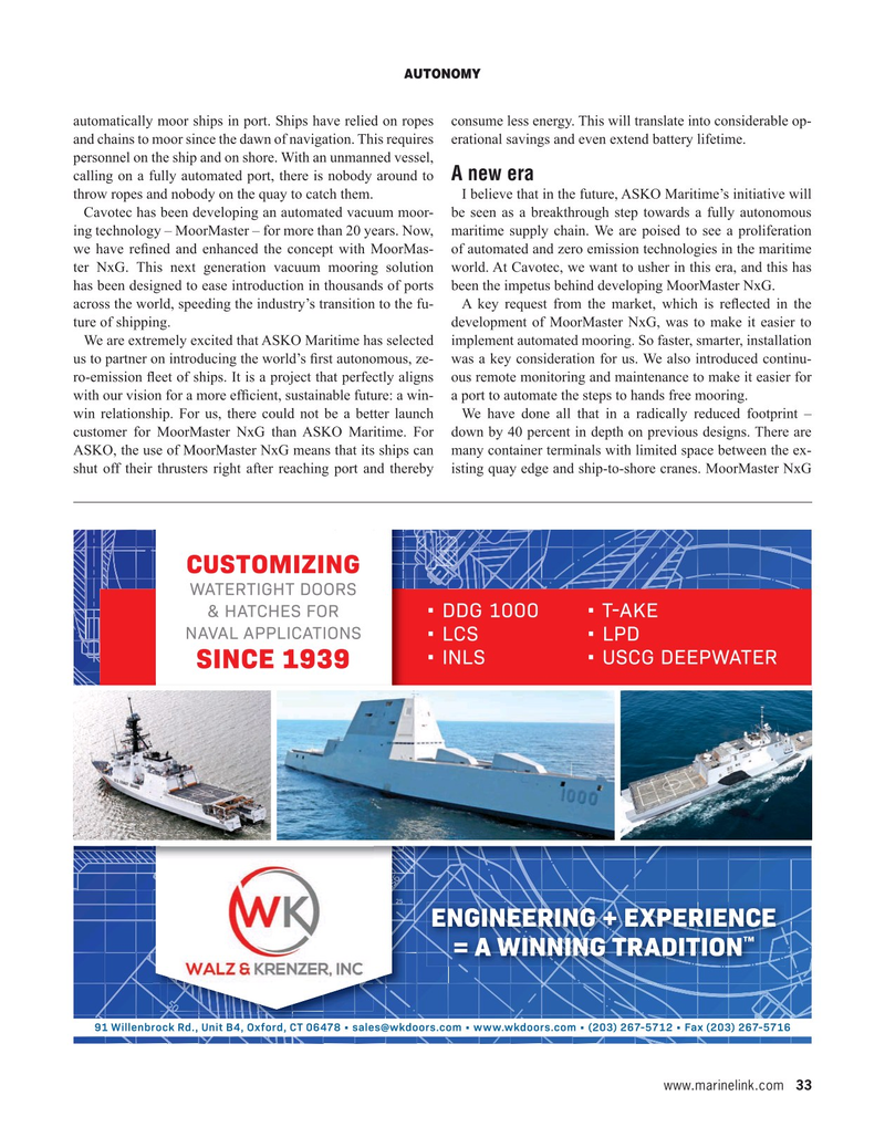 Maritime Reporter Magazine, page 33,  Nov 2020