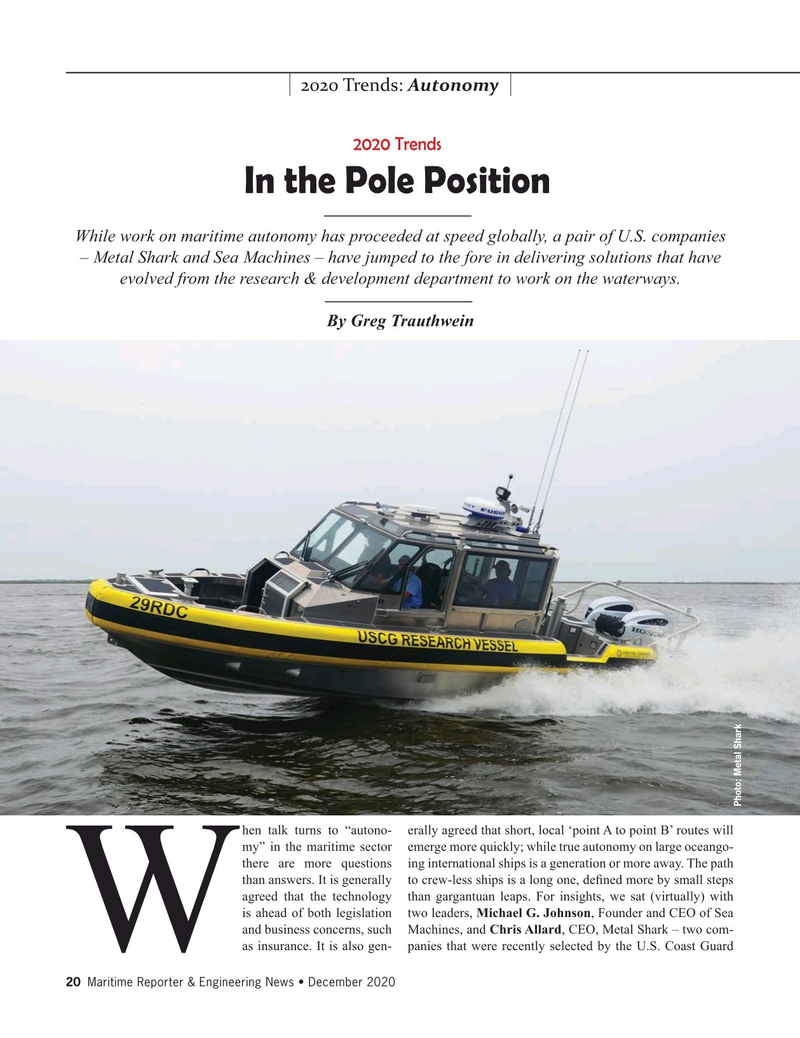 Maritime Reporter Magazine, page 20,  Dec 2020