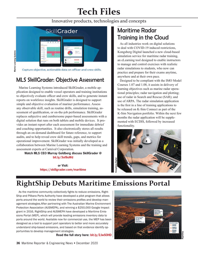 Maritime Reporter Magazine, page 36,  Dec 2020