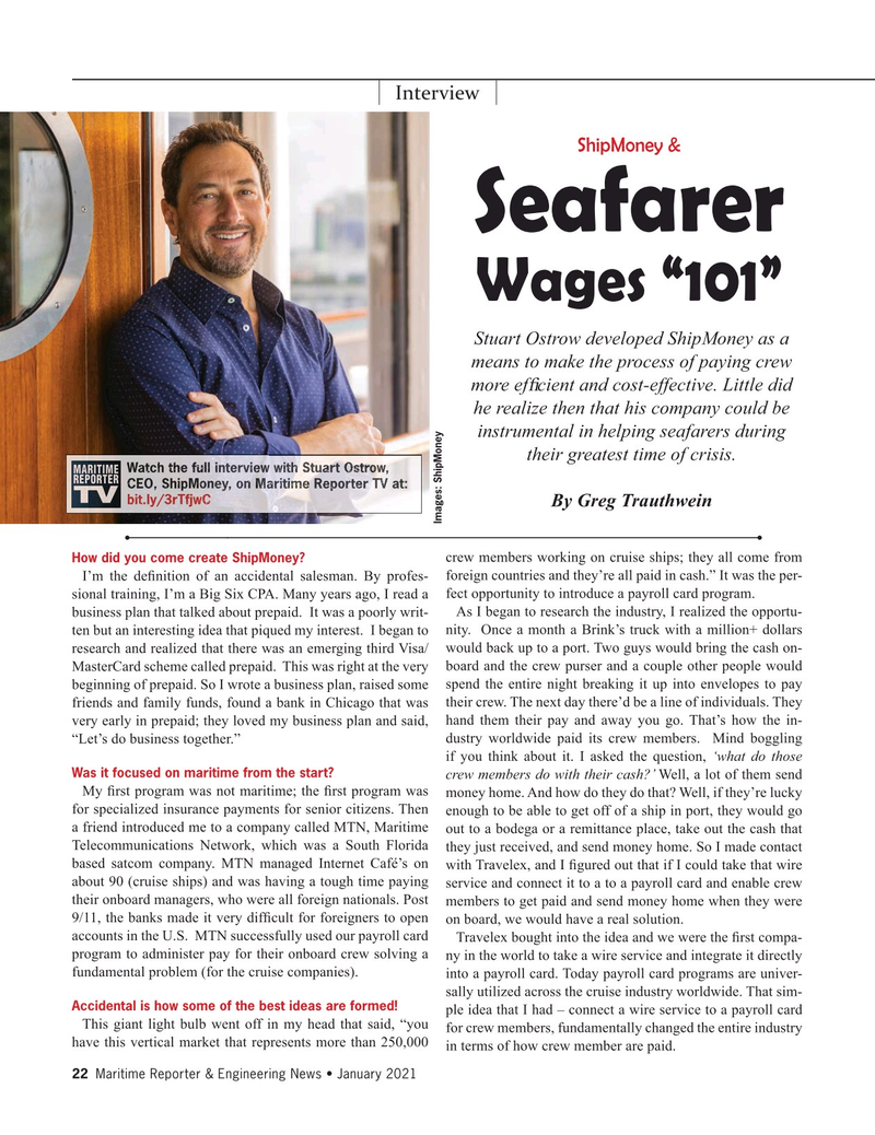 Maritime Reporter Magazine, page 22,  Jan 2021