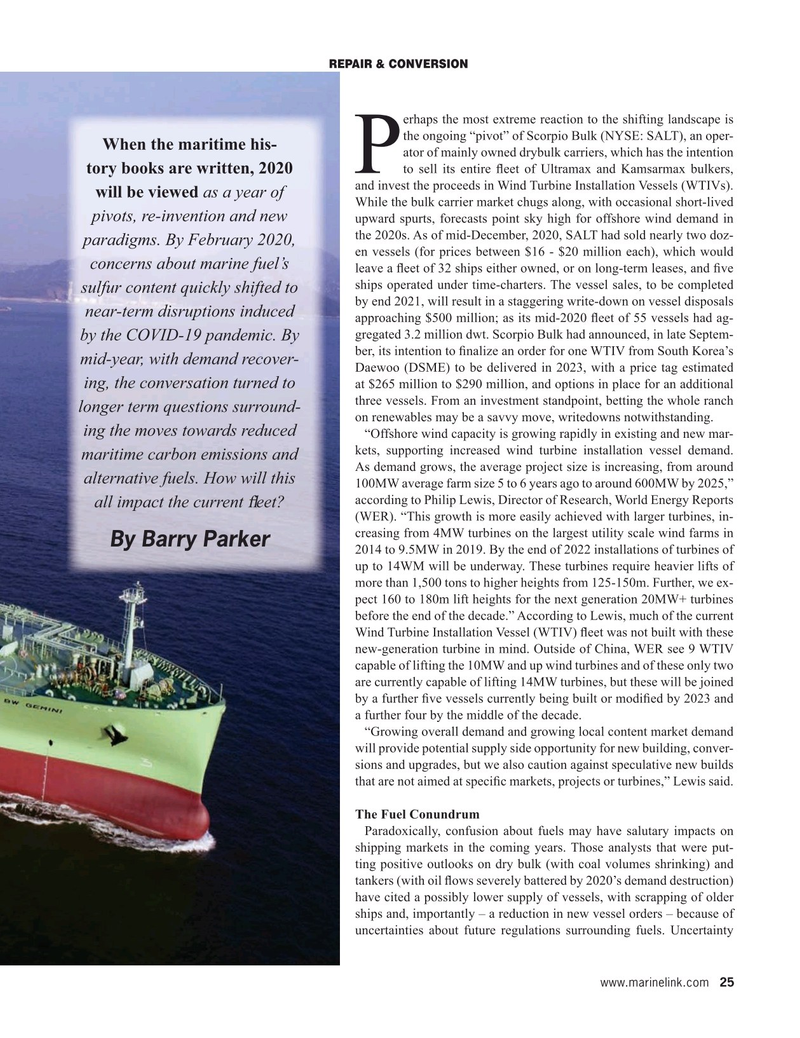 Maritime Reporter Magazine, page 25,  Jan 2021