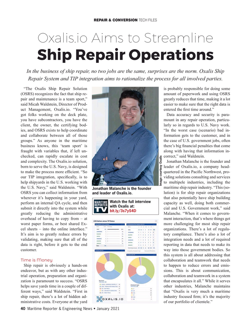 Maritime Reporter Magazine, page 40,  Jan 2021
