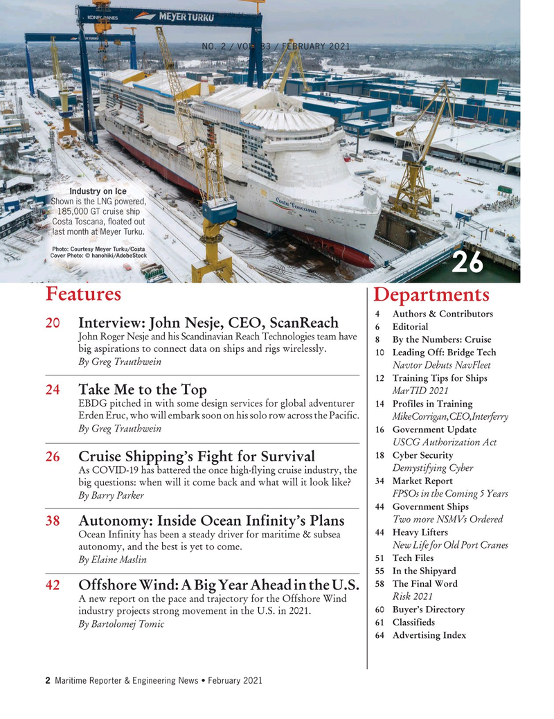 Maritime Reporter Magazine, page 2,  Feb 2021