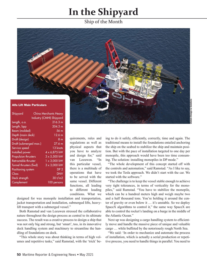 Maritime Reporter Magazine, page 50,  May 2021