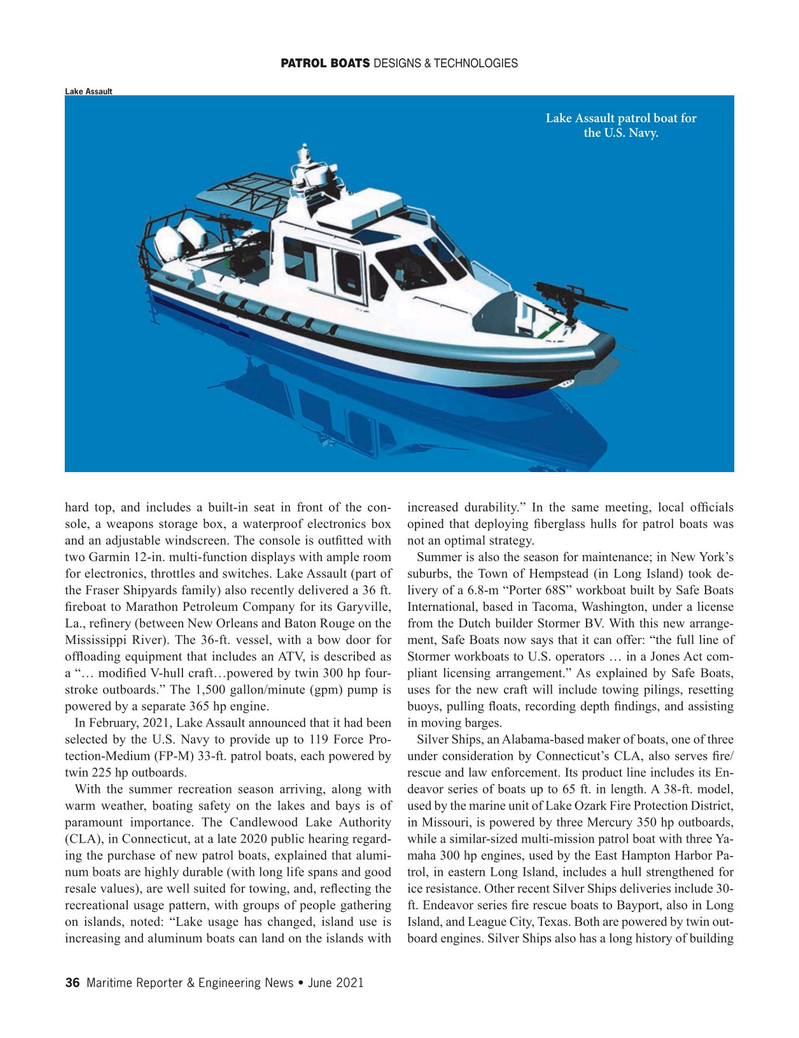 Maritime Reporter Magazine, page 36,  Jun 2021