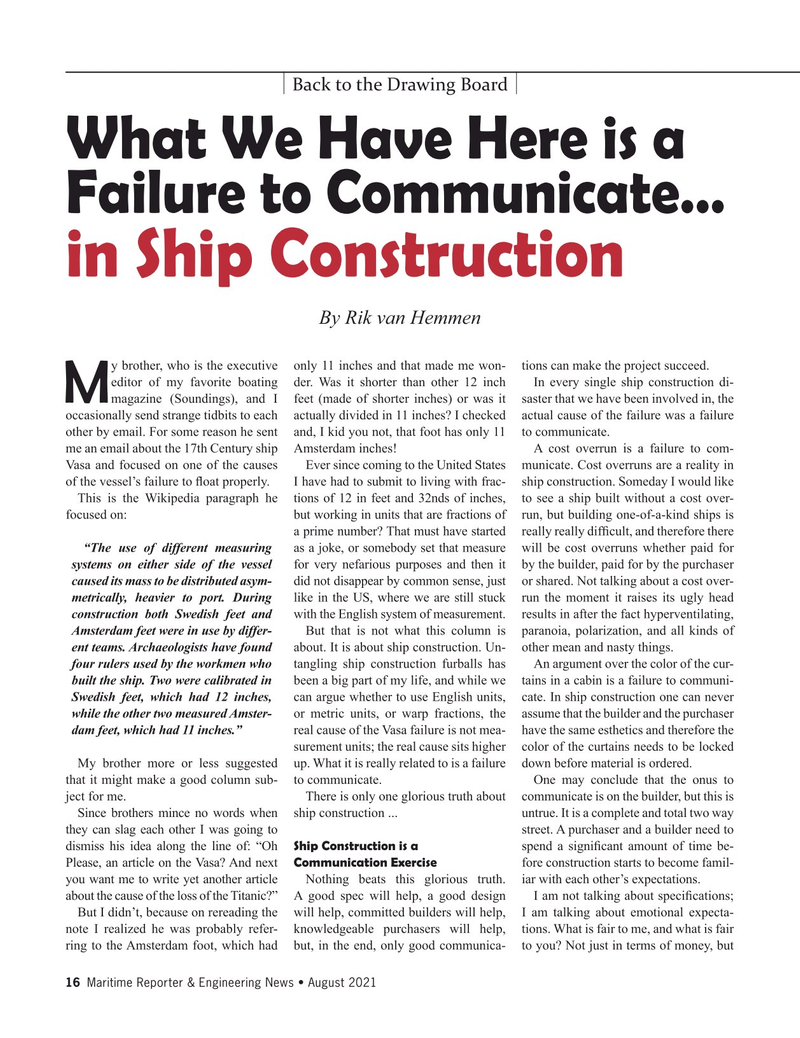 Maritime Reporter Magazine, page 16,  Aug 2021