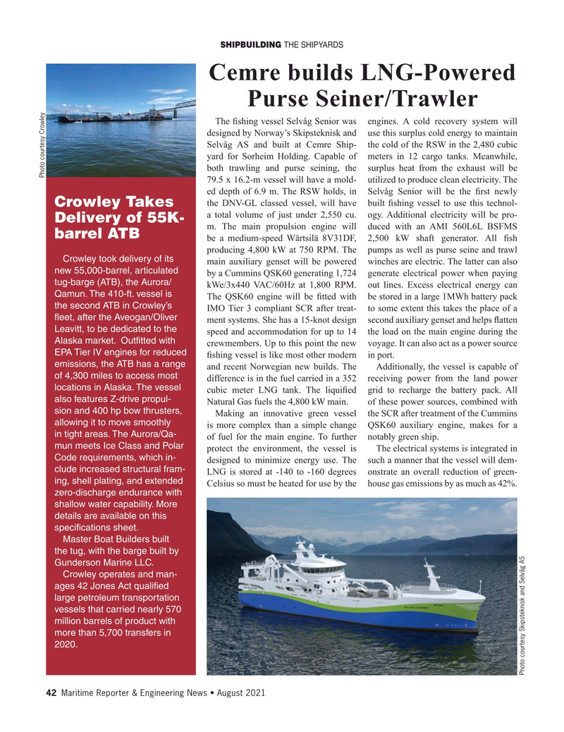Maritime Reporter Magazine, page 42,  Aug 2021