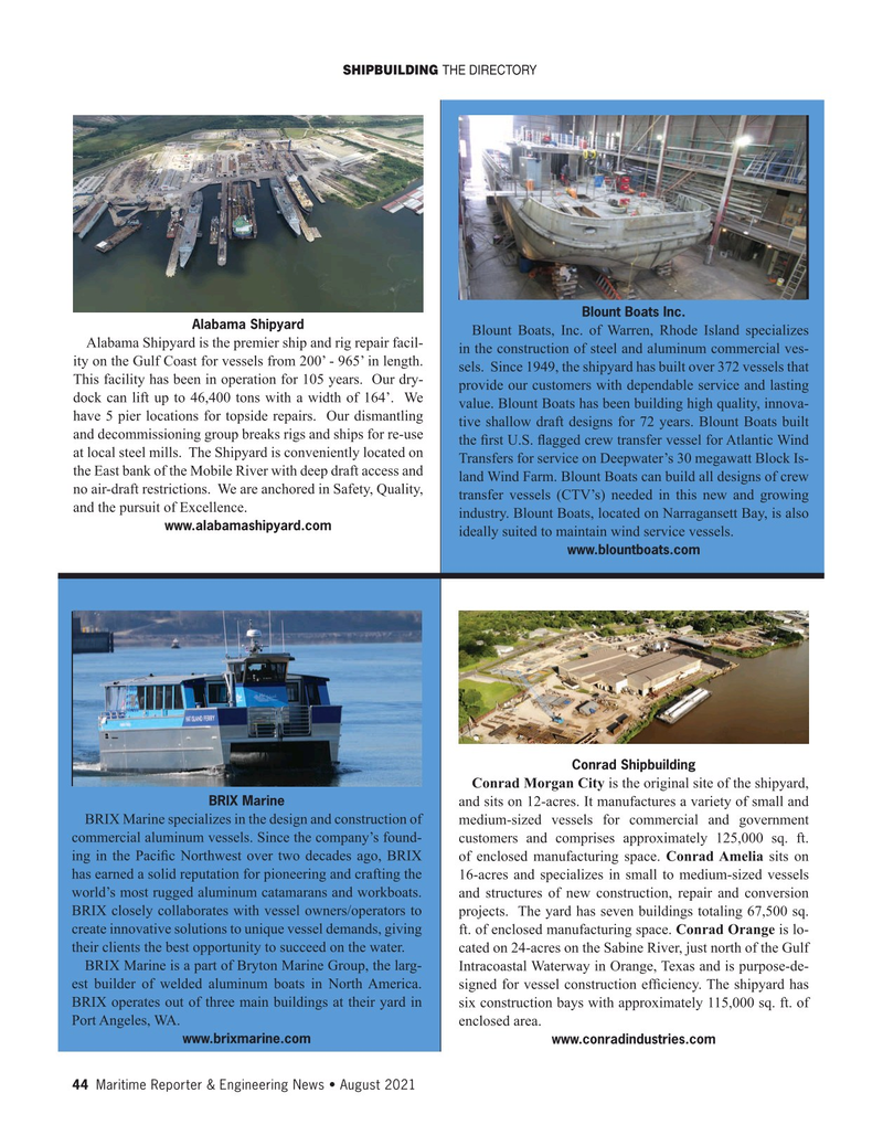 Maritime Reporter Magazine, page 44,  Aug 2021