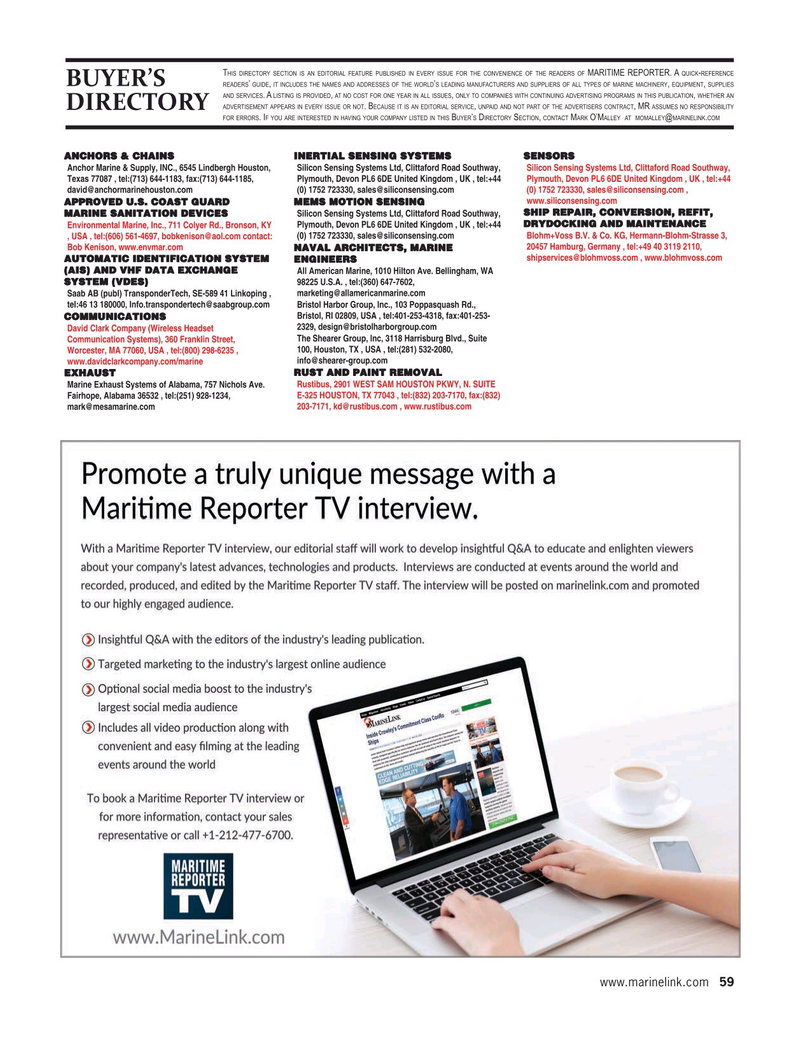 Maritime Reporter Magazine, page 59,  Aug 2021