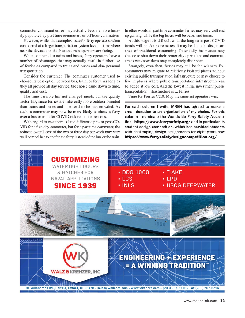 Maritime Reporter Magazine, page 13,  Sep 2021