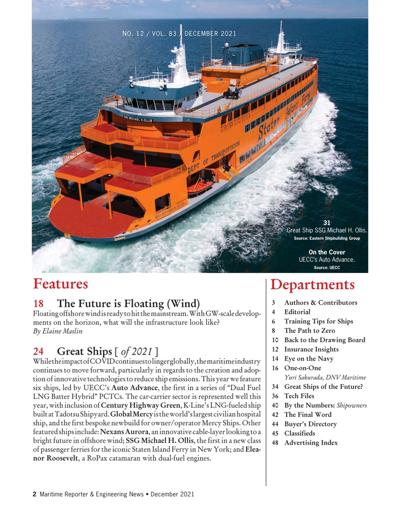 Maritime Reporter Magazine, page 2,  Dec 2021