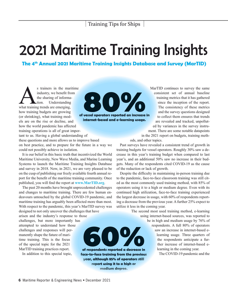 Maritime Reporter Magazine, page 6,  Dec 2021