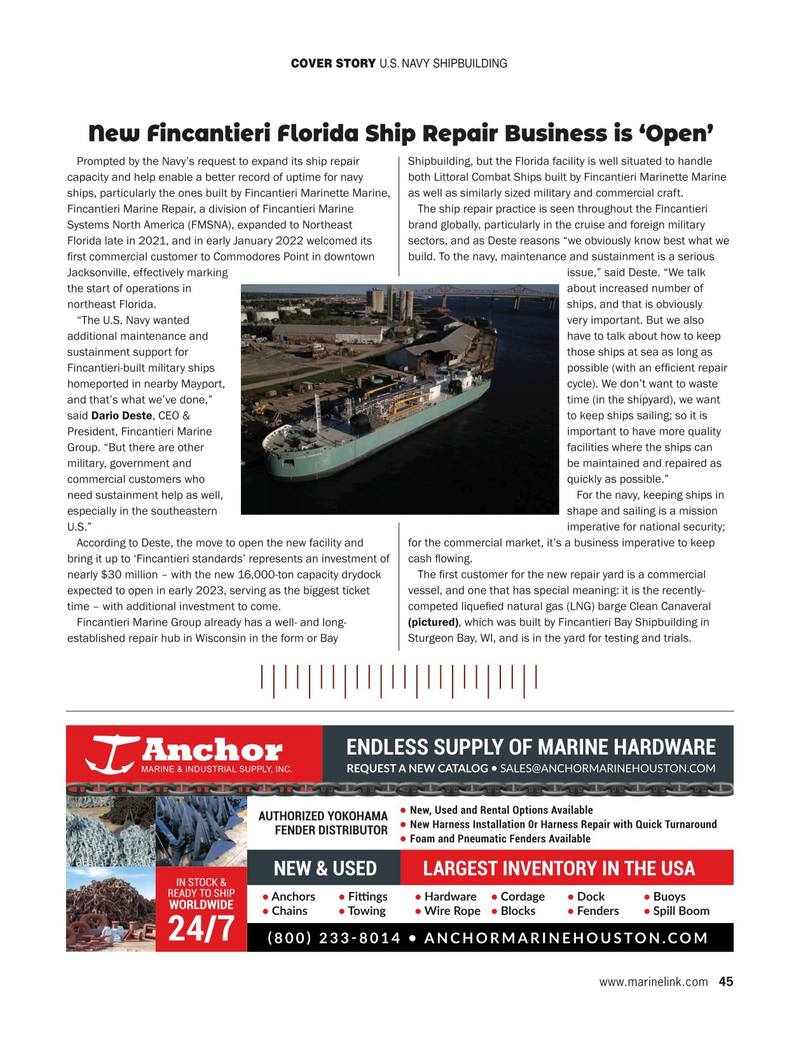 Maritime Reporter Magazine, page 45,  Feb 2022