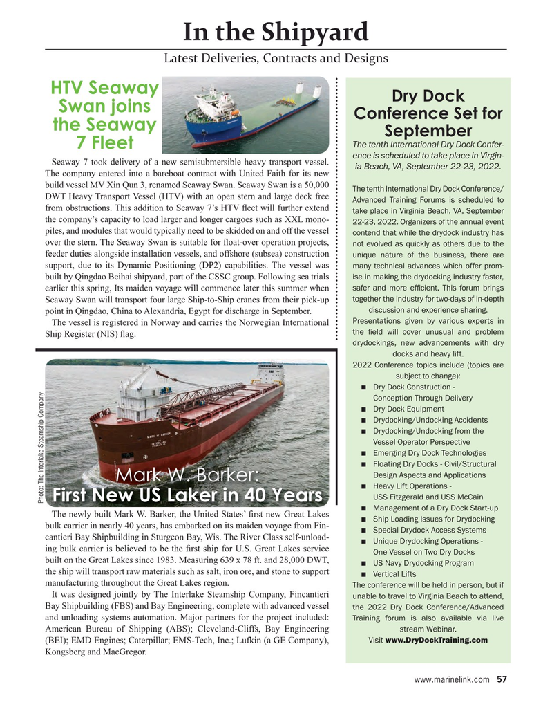 Maritime Reporter Magazine, page 57,  Aug 2022